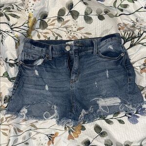 Mudd Blue Distressed Jean Shorts